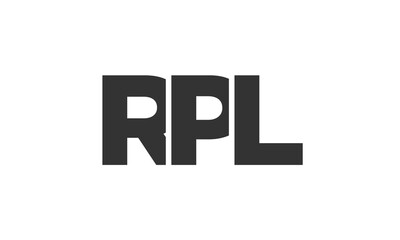 RPL logo design template with strong and modern bold text. Initial based vector logotype featuring simple and minimal typography. Trendy company identity.