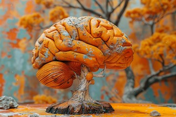 Brain frontal lobe damage signs symptom - obrazy, fototapety, plakaty