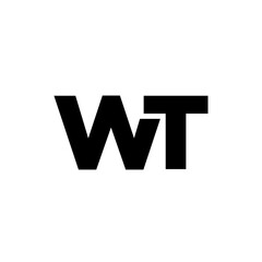 Letter W and T, WT logo design template. Minimal monogram initial based logotype.