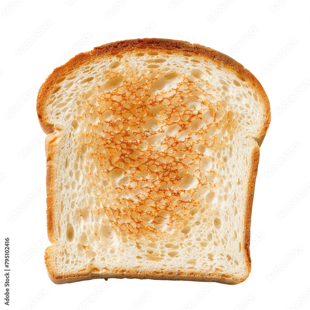 Poster a slice of toast bread set against a transparent background