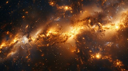 Galaxy: A detailed illustration of a distant galaxy, with intricate patterns of stars and nebulae