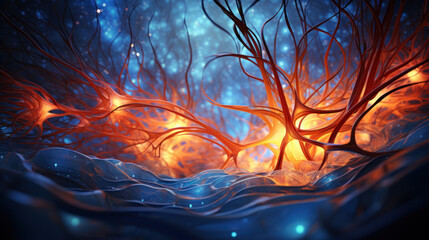 Neurons of the nervous system abstract beautiful background.