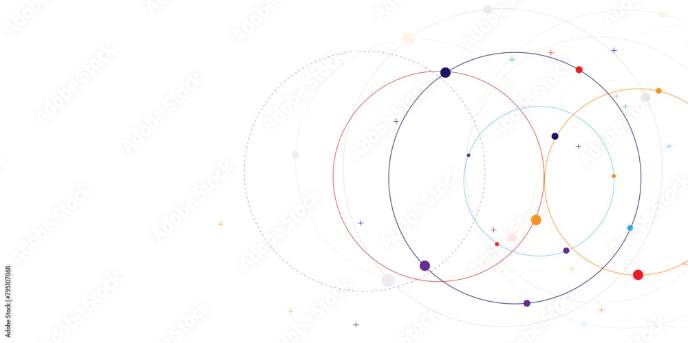 Poster Vectors Big data visualization, Plexus circles connection for global communication, science and technology background design.