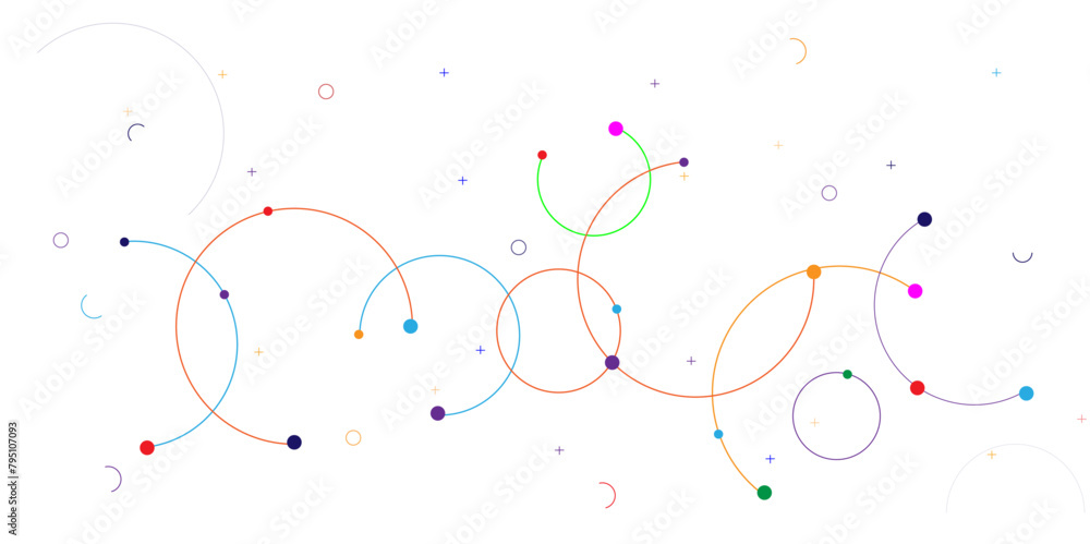 Poster Vectors Big data visualization, Plexus circles connection for global communication, science and technology background design.
