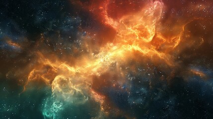 Fototapeta premium Telescope: A 3D visualization of a telescope's view of a nebula