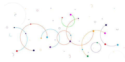 Vectors Big data visualization, Plexus circles connection for global communication, science and technology background design.