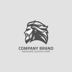 Bearded old man logo design. Masculine styled brand identity template.