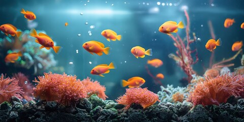 Fototapeta na wymiar tropical coral reef fish under water world, Generative Ai