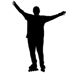 Silhouette of a person with arms outstretched