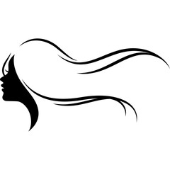 woman head long hair style illustration
