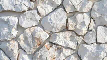 Abstract background of white textured stone wall