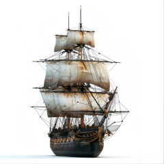 HMS Victory on white background realistic - obrazy, fototapety, plakaty