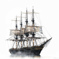 HMS Victory on white background realistic