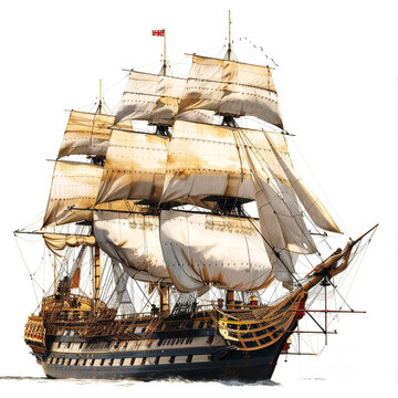 HMS Victory on white background realistic