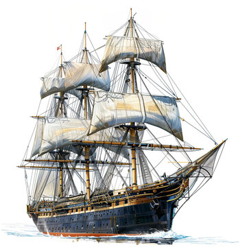 HMS Victory on white background realistic