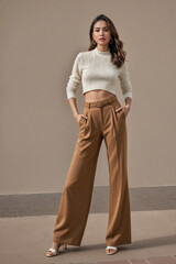 Fashion woman wide leg pants