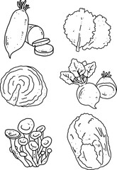 vegetables line element design for templates