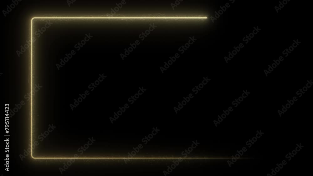 Aufkleber animated sparkling glowing gold rectangle frame background. bright vibrant seamless loop animation o