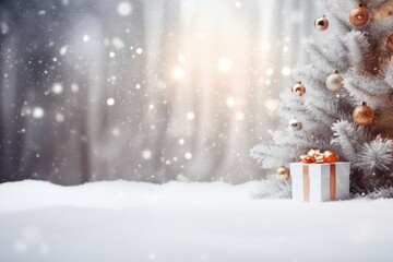 Christmas white snow tree