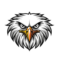Eagle head logo design, simple flat style illustration with white background, symmetrical composition, powerful look.
