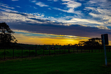 Sunset view in East Auckland in New Zealand