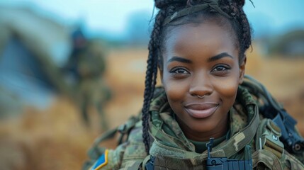 Strength and Optimism: Female Soldier Ready for Duty. Generative ai