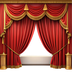 red and gold curtain transparent background