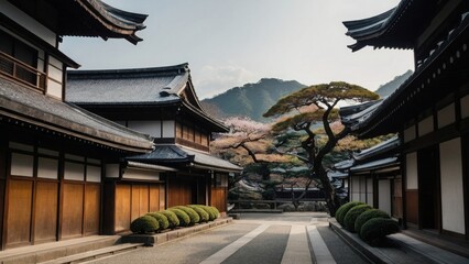 古い日本の建物イメージ,Generative AI AI画像