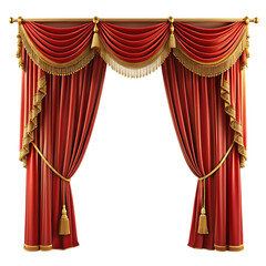red and gold curtain transparent background