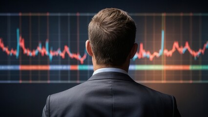 株式チャートとビジネスマン,Generative AI AI画像