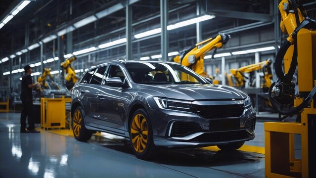 自動車の製造工場,Generative AI AI画像