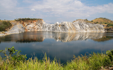 Blue Lagoon, Emerald Pool, emerald green water at Phu Pha Man District. of Khon Kaen Province.