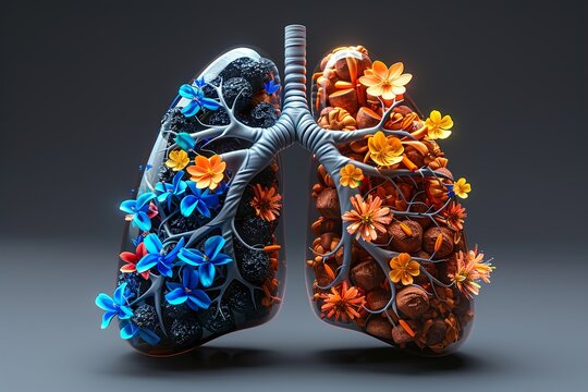 creative image of the lungs. 