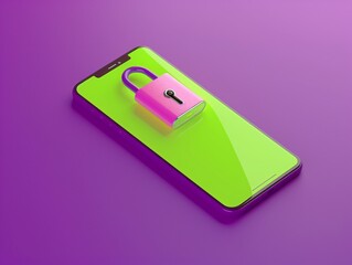 a cell phone with a lock on it