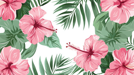 Seamless pastel pattern. Exotic hawaiian tropical