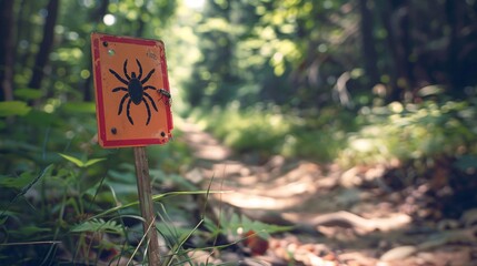 a sign with a spider on it