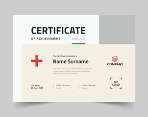 Clean Certificate of Appreciation template. Cool geometric design, certificate of achievement template