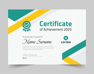 Blue certificate of appreciation template, Clean modern certificate with a badge, Certificate vector template