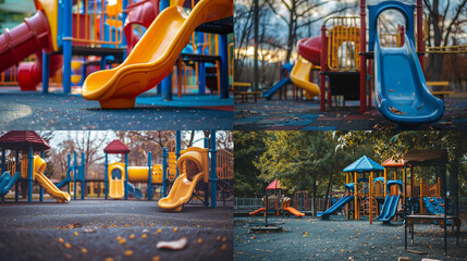 playground in the park - obrazy, fototapety, plakaty