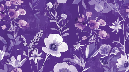 Seamless pattern with the image of wildflowers