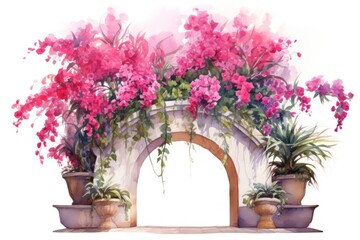 Flower arch bougainvillea architecture