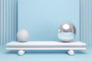 a white and silver balls on a white surface