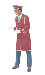 hotel staff  African American male  character, doorman,