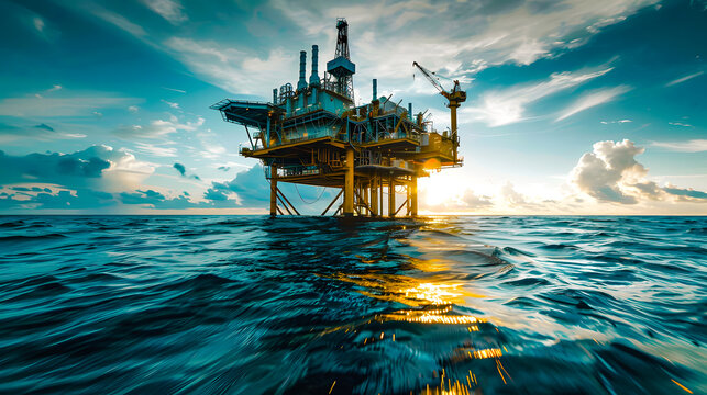 Plateforme offshore en pleine mer