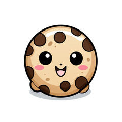 Fototapeta premium clipart kawaii, choc chip cookie, whip cream and sprinkles, soft pastel colour scheme, white background сreated with Generative Ai