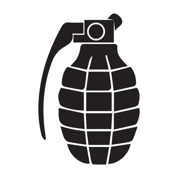 black grenade silhouette isolated white background clip art preview