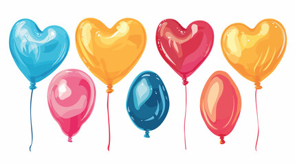 Set of colorful cartoon balloons with different shape