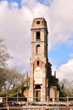 Paira Daiza zoological park and resort. The Cambron tower, old abbey tower.