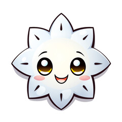 clipart kawaii, snowflake, white background сreated with Generative Ai