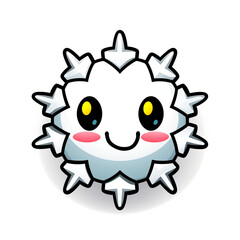 Fototapeta premium clipart kawaii, snowflake, white background сreated with Generative Ai